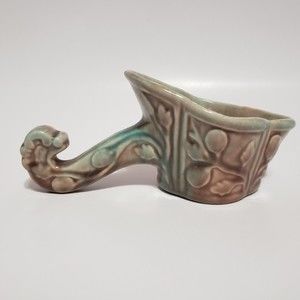 Glazed Pottery Style Planter w Handle Unique (3.5"×7"×3")